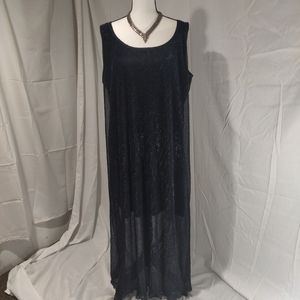 Dark navy floor-length dress
